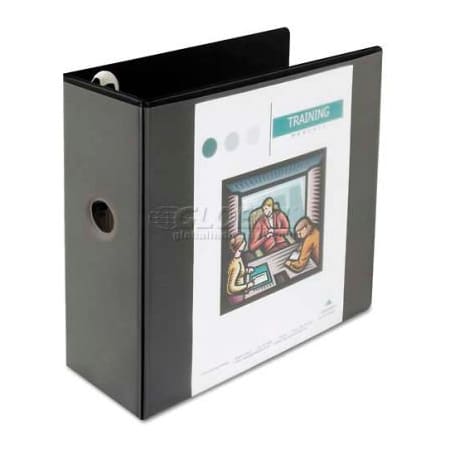 Universal One Comfort Grip Deluxe Plus D-Ring View Binder, 5" Capacity, 8-1/2 x 11, Black UNV30755***